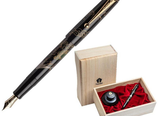 Ручка перьевая Namiki Tradition Mount Fuji and Dragon цвет чернил черный цвет корпуса черный